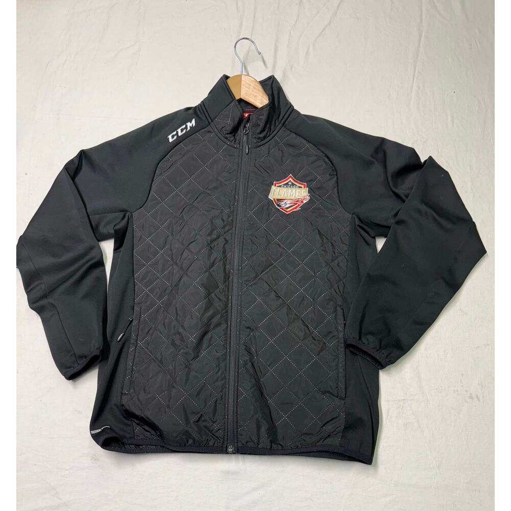 CCM Tactical Degree Men’s Jacket  size M Full Zipper black Chicago flames logo